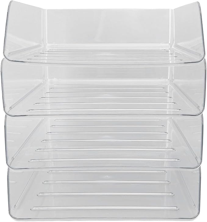 Jeanoko Desk Letter Tray Set Transparent Stackable Organizer - Image 6