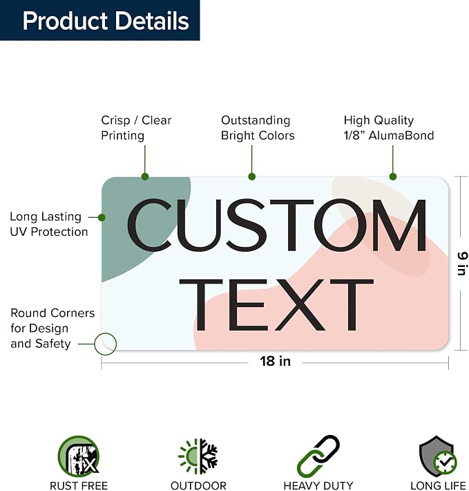 Custom Sign, Custom Street Sign, 11 Font Colors, 13 Font Styles, 4 Hole Options - Image 6
