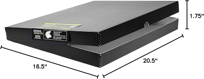 Lineco 16x20 Black Clamshell Archival Folio Storage Box, 1.75" Deep. Acid-Free - Image 7