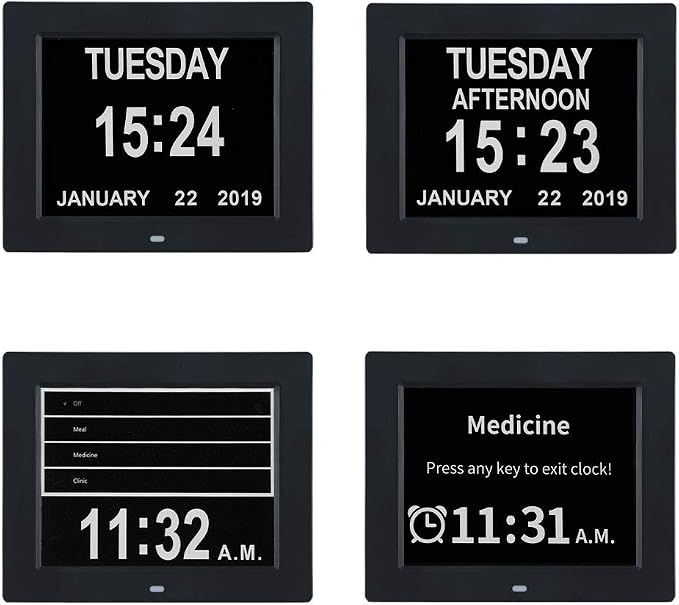 TMC 8 Inch Dementia Clock for Seniors – Large Auto-Dimming Calendar Display - Image 6