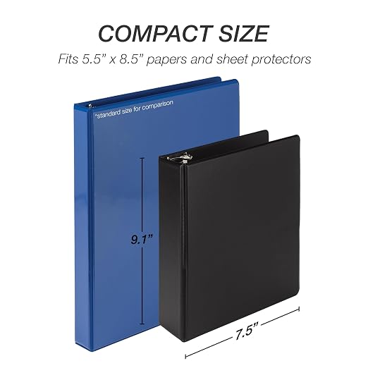 Samsill Economy 2 Inch Mini 3 Ring Binder, Made in The USA, 9.1" x 7.5" Round - Image 5