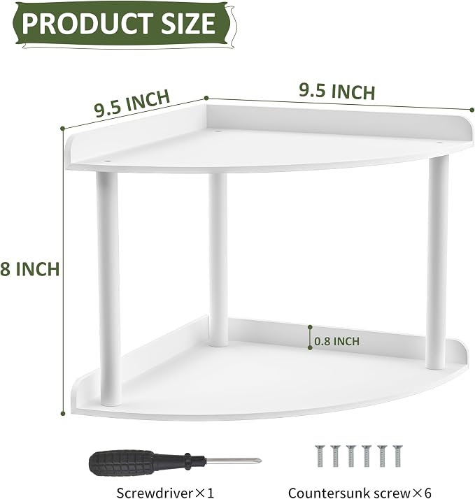 Sezanrpt 2 Tier Acrylic Corner Shelf Organizer Storage 9.5x9.5x8 Inch, Study - Image 3