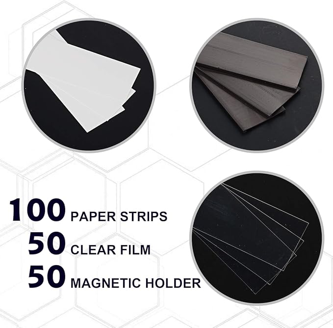 LLPT Magnetic Label Holder 5" x 3" 50 Packs C Channel 300g White Paper Cards - Image 2