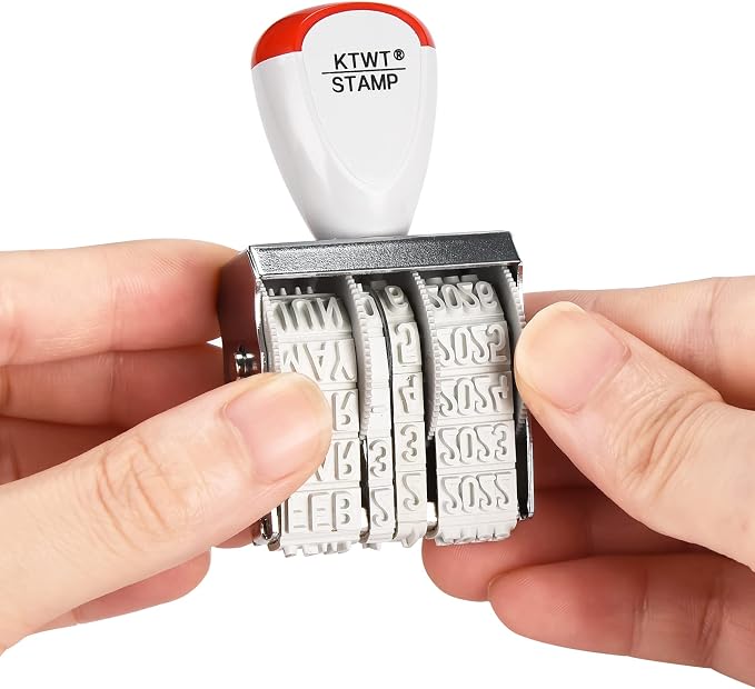KTWT 1.5" Rubber Stamp Line Dater, Date Stamp, Office Stamp, Rotating Stamp - Image 5