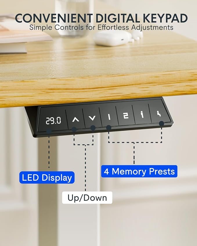FLEXISPOT EN1 One-Piece Solid Wooden Standing Desk 48 x 24 Inches Height - Image 8