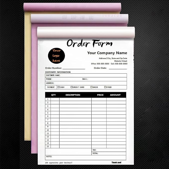 Personalized Invoice Book Custom 2 Part/3 Part Receipt Book Quote Estimate - Image 2