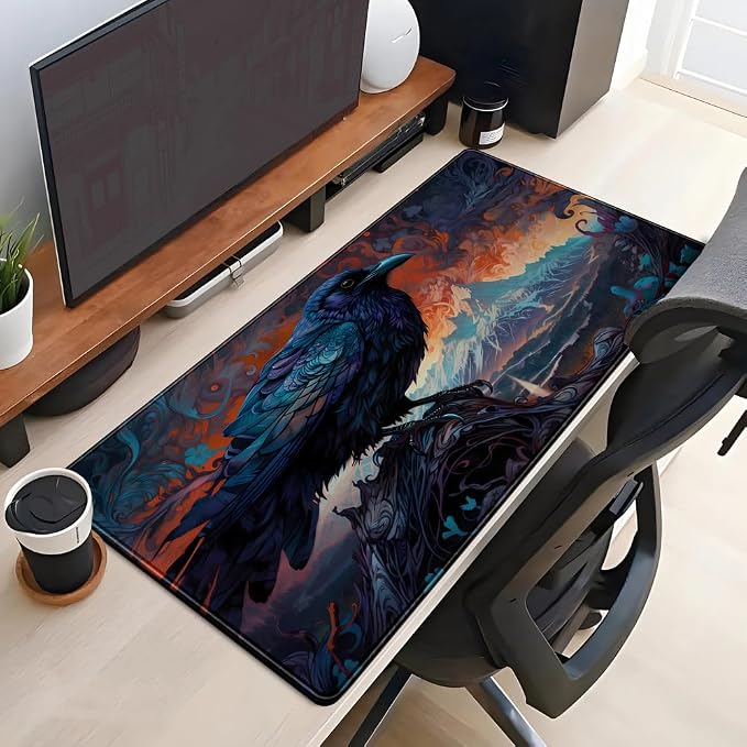 Magic Crow Desk Mat Gaming Misty Fores Mouse Pad Playmat, Large Gaming Mousepad - Image 4