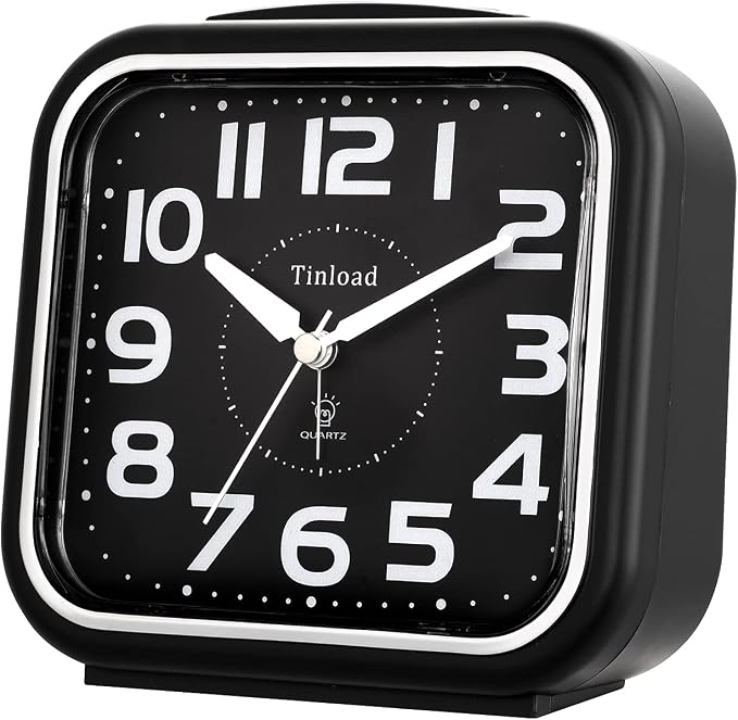 Tinload 5.5" Large Analog Alarm Clock Silent Non Ticking, Gentle Wake, Beep - Image 4