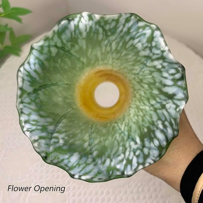 Bieye LS15 Lily Flower Blown Glass Lampshade - Image 4