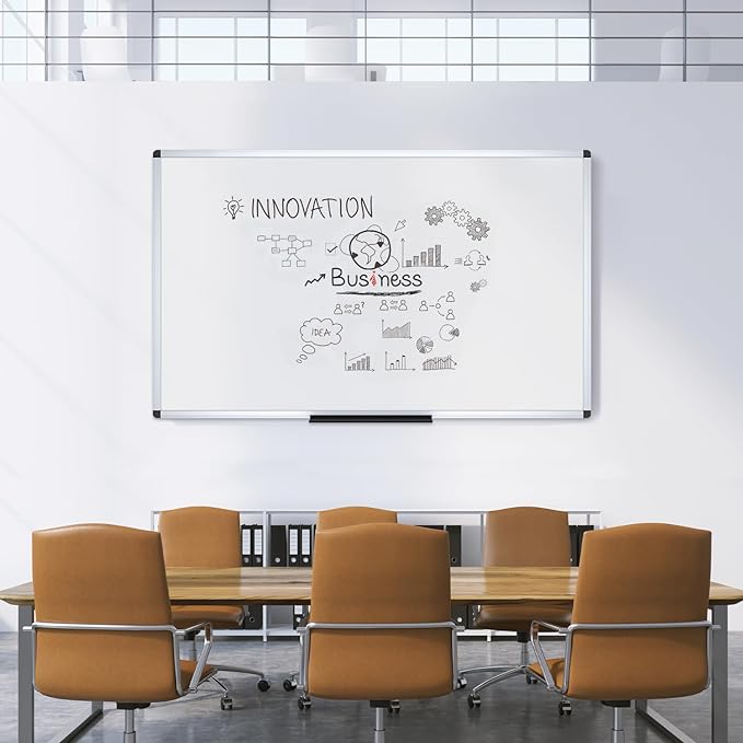 VIZ-PRO Dry Erase Board/Whiteboard, 60 x 36 Inches, Wall Mounted Board - Image 5