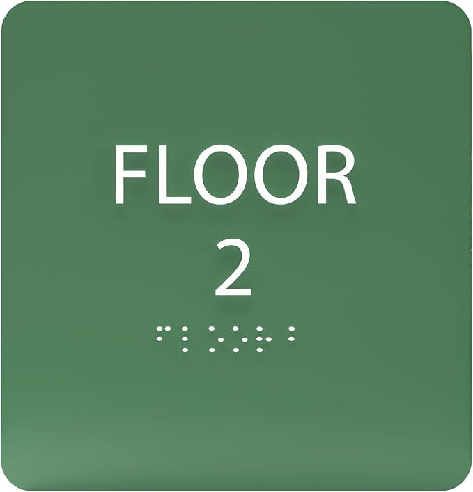 Spruce ADA Floor 2 Sign with Braille – Made from Durable Acrylic and Ready to by ADACentralSigns