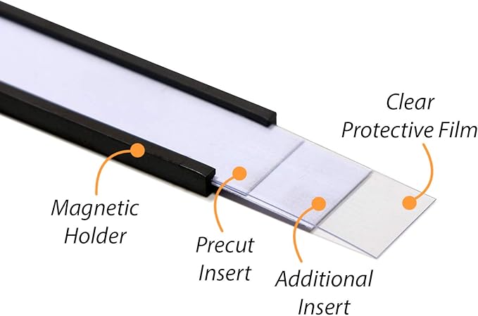 SmartSign Pack of 25 Magnetic 'C' Channel Label Holders | 0.5" x 3" - Image 6