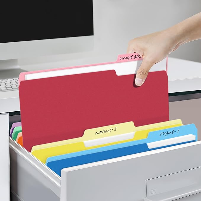 SUNEE File Folders, 30 Pack Manilla Folders 8.5 x 11, Colored File Folders Home - Image 7
