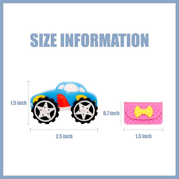 CLOCK KING 156pcs 3D Cute Kids Erasers, Random Desktop Pet Toys Gifts, - Image 2