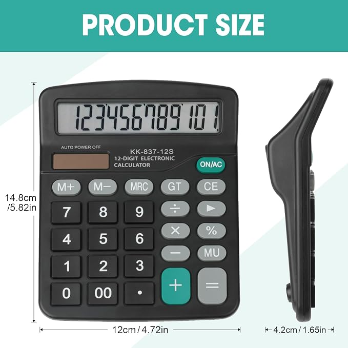 12 Pack Calculator Bulk, 12 Digits Calculators Desktop - Image 5