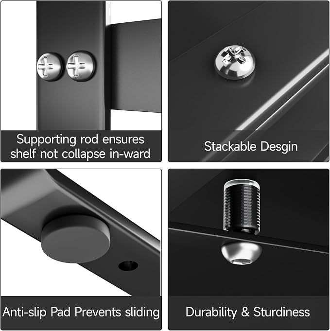jkxoo 2Pack 16.5-27’’L Expandable Cabinet Shelf Organizers, Stackable Metal - Image 5