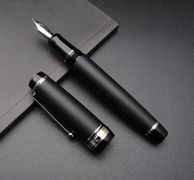 xixixiaozhu Metal Big Fountain Pen Set Medium Nib 0.7mm, Includes Ink Refill - Image 2