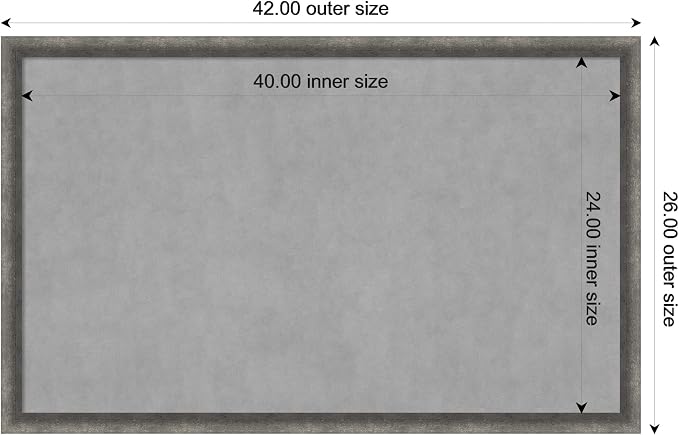 Amanti Art Grey Framed Magnetic Board 26x42 Large Vision Board - Image 4