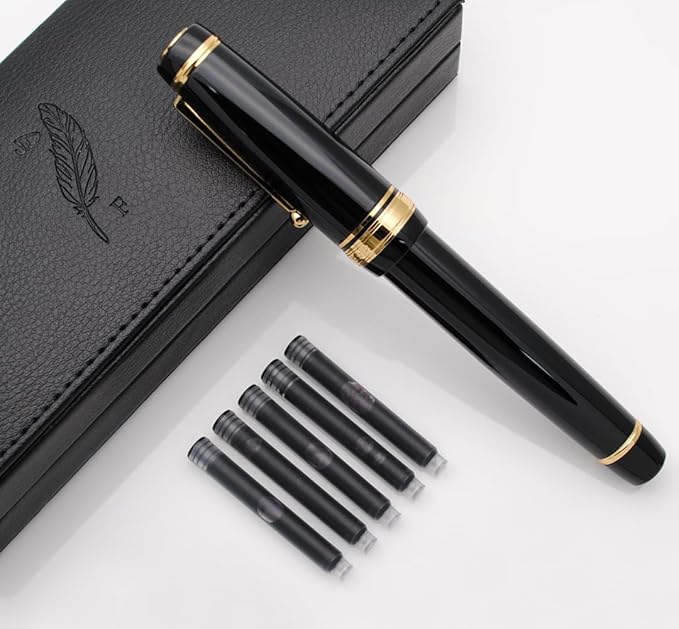 xixixiaozhu Metal Big Fountain Pen, Medium Nib 0.7mm, Includes Ink Converter & - Image 2