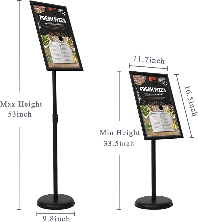 VAIIGO 11 x 17 Inch Adjustable Pedestal Sign Holder Poster Stand, Heavy Duty - Image 3