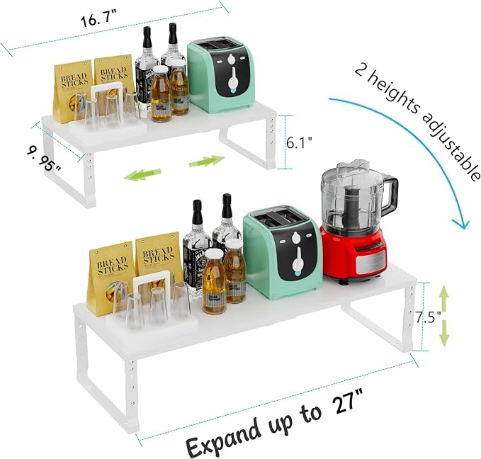 Jojocross Expandable Cabinet Shelf Organizer Storage Spice Rack Shelves - Image 6