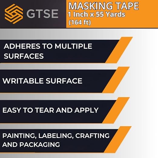 GTSE Masking Tape, 1 Roll, 1 inch x 55 Yards - Image 6