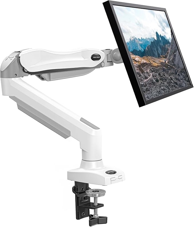 HUANUO Single Monitor Mount, 13 to 32 Inch Gas Spring Monitor Arm, Adjustable by HUANUO
