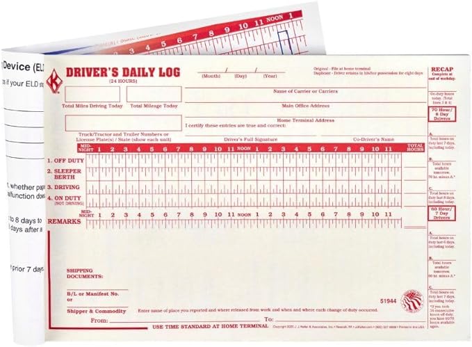 ELD Backup Driver Log Book 10-pk. by JJKellerAssociatesInc