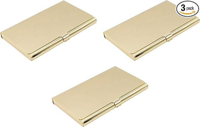 Stephanie Imports Set of 3 Slim & Minimalist Metal Business Card Holder Unisex by Stephanie+Imports