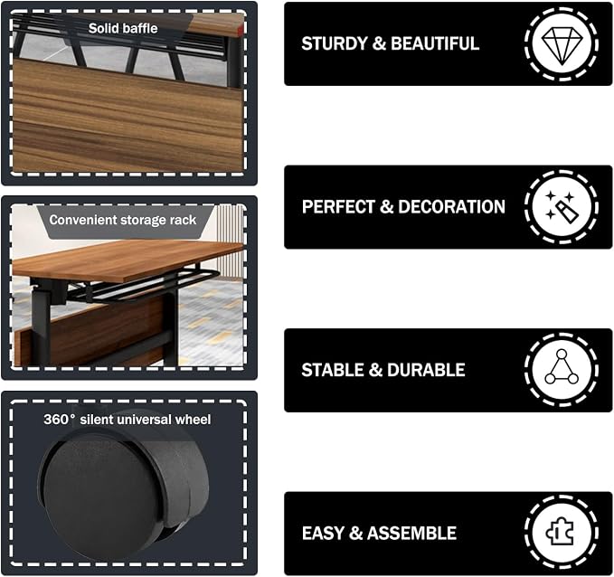 Modern Conference Table, Modular Flip-Top Seminar Meeting Table, Versatile - Image 6