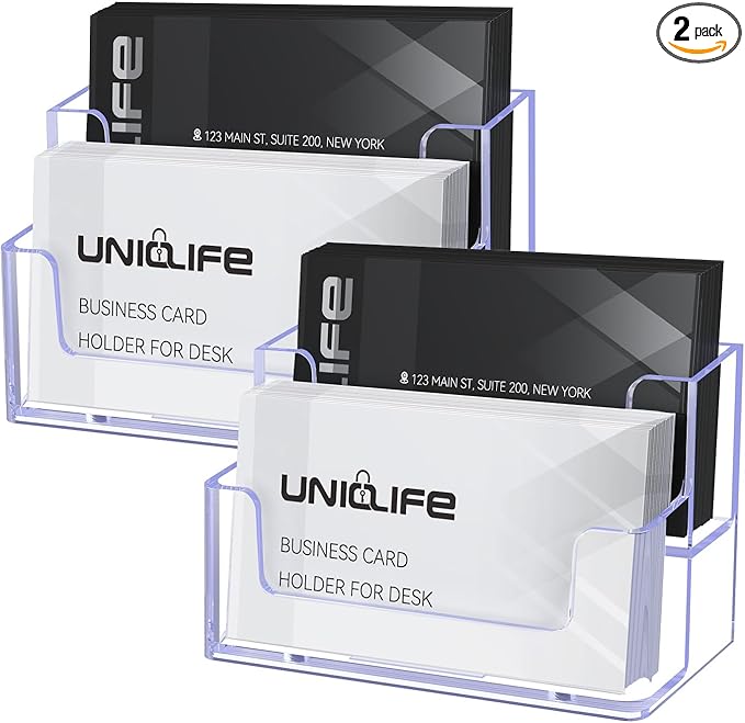 Uniclife 2 Pack Acrylic Business Card Holder by UnicLife