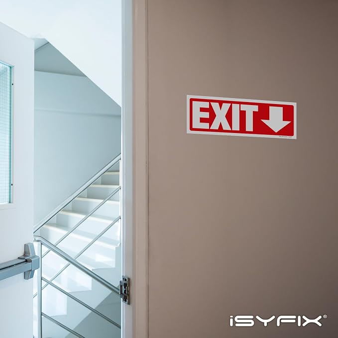 iSYFIX Exit Signs Stickers 2 Pack 12x4 Inch - Image 4