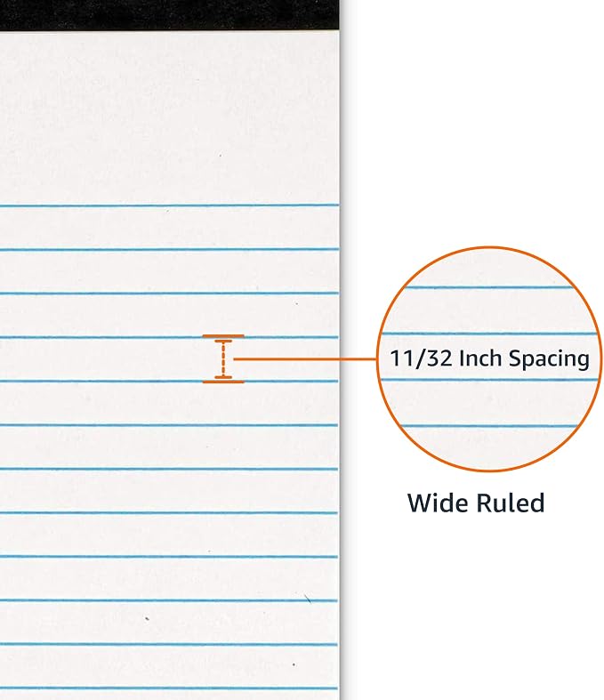 Amazon Basics Wide Ruled Lined Writing Note Pads, 8.5 inch x 11.75 inch - Image 3