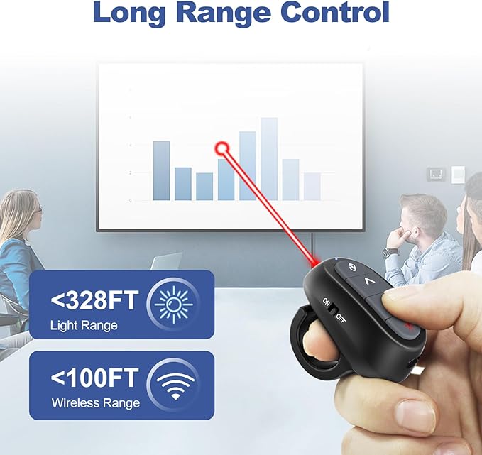 Presentation Clicker PowerPoint Wireless Presenter Remote: USB C Laser Pointer - Image 4