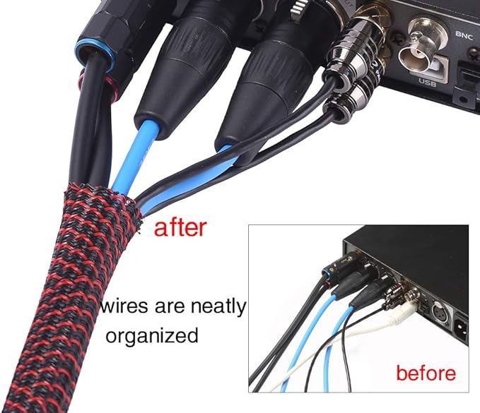 Alex Tech 10ft - 3/8 inch Cord Protector Wire Loom Tubing Cable Sleeve Split - Image 5