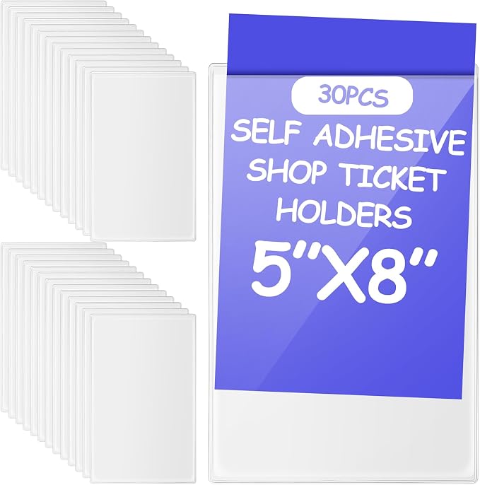 Outus Self Adhesive Shop Ticket Holders Clear Plastic Sleeves Adhesive Pockets by Outus