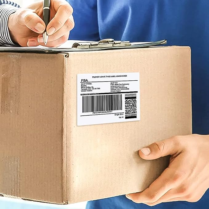 POLYSELLS Self Adhesive 3-1/3" x 4" Address Shipping Labels, 6UP White Sticker - Image 6