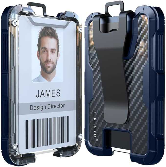 LIUGX Carbon Fiber Badge Holder, ID Card Holder by LIUGX
