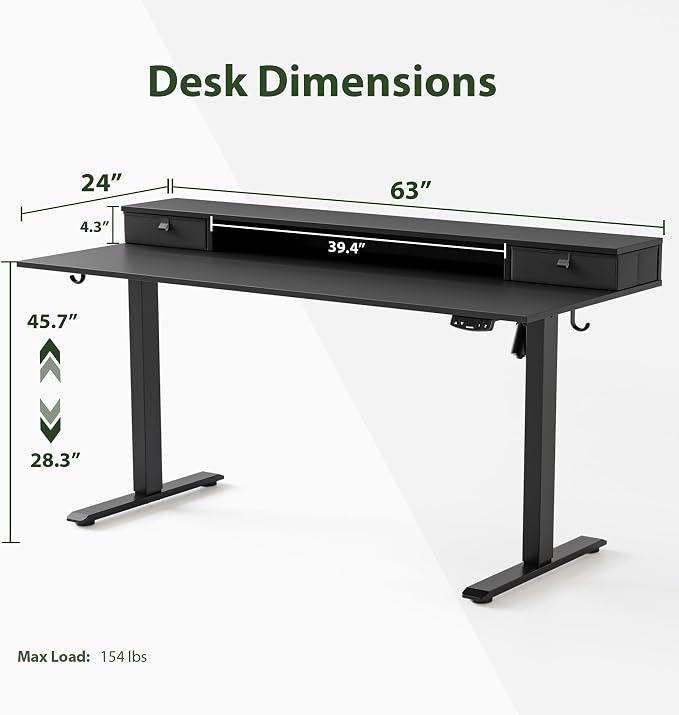 Agilestic 63 x 24 Inches Electric Standing Desk - Image 3