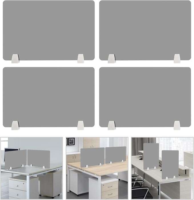 4PCS Desk Dividers Office Partitions, Privacy Desk Panel Protective, Acrylic - Image 6