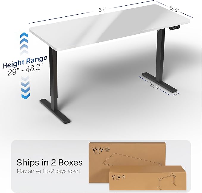 VIVO Electric Dry Erase 60 x 24 in Standing Desk, Memory Height Adjustment - Image 3