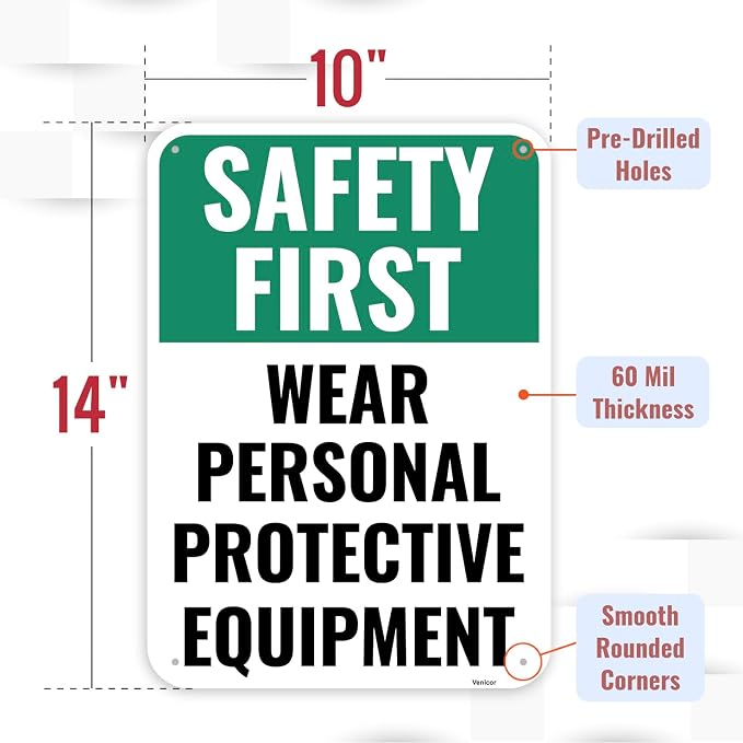 1PC Safety Sign, 14 x 10 Inches - Image 2