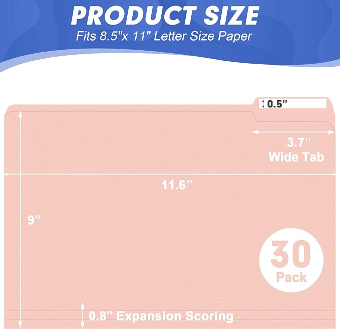 File Folder, HERKKA 30 Pack 1/3 Cut Tab File Folders, File Folders Great - Image 2