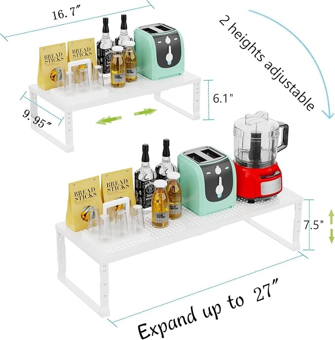 Jojocross Expandable Cabinet Shelf Organizer Storage Spice Rack Shelves - Image 6