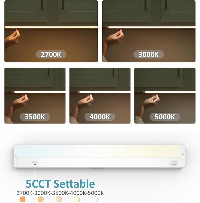 Leetdud LED Under Cabinet Lighting Hardwired or Plug in, 40 Inch 20W, Dimmable - Image 3