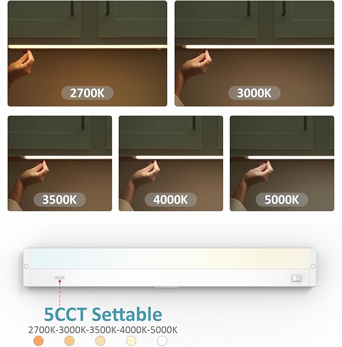 Leetdud LED Under Cabinet Lighting Hardwired or Plug in, 32 Inch 16W, Dimmable - Image 3