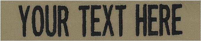 Custom Uniform Name Tapes Solid Colors. Coyote Tan Fabric, 3.5 Inch Hook by NORTHERNSAFARI
