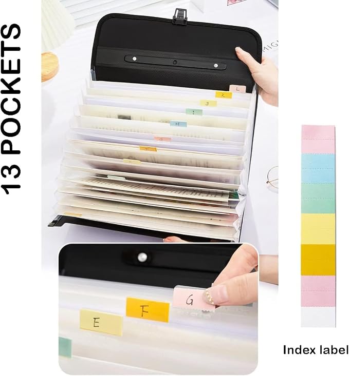 12 Pockets Letter Size/A4 Accordion File Organizer - Image 2