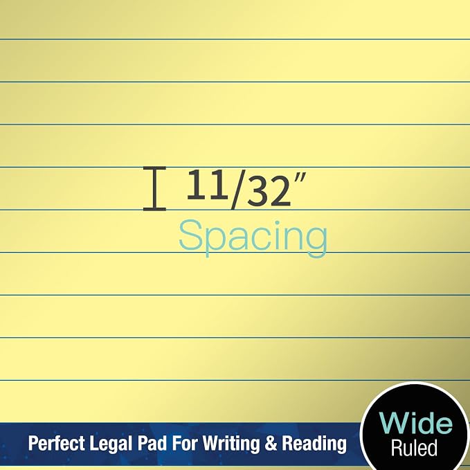Woodlake Legal Pads 8.5 "x 14" – 6‑Pack, Wide Ruled, Premium Yellow Paper Pad - Image 6