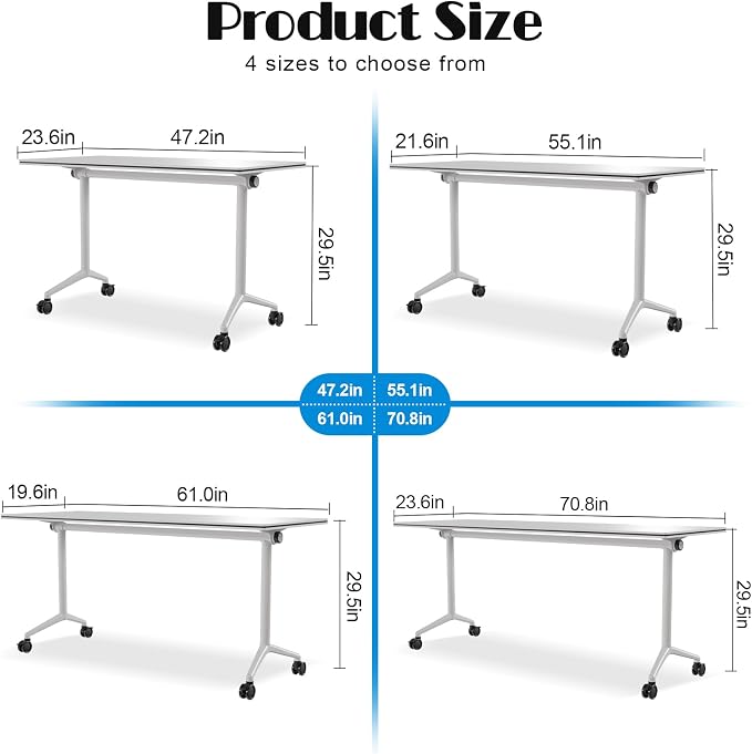 Conference Table Flip Top Mobile Conference Room Tables, Folding Conference - Image 2